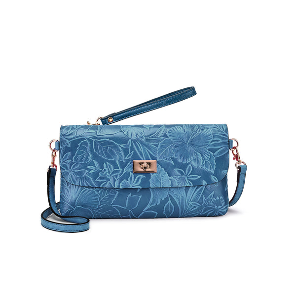 Sarita Embossed Floral Crossbody - Mellow World 