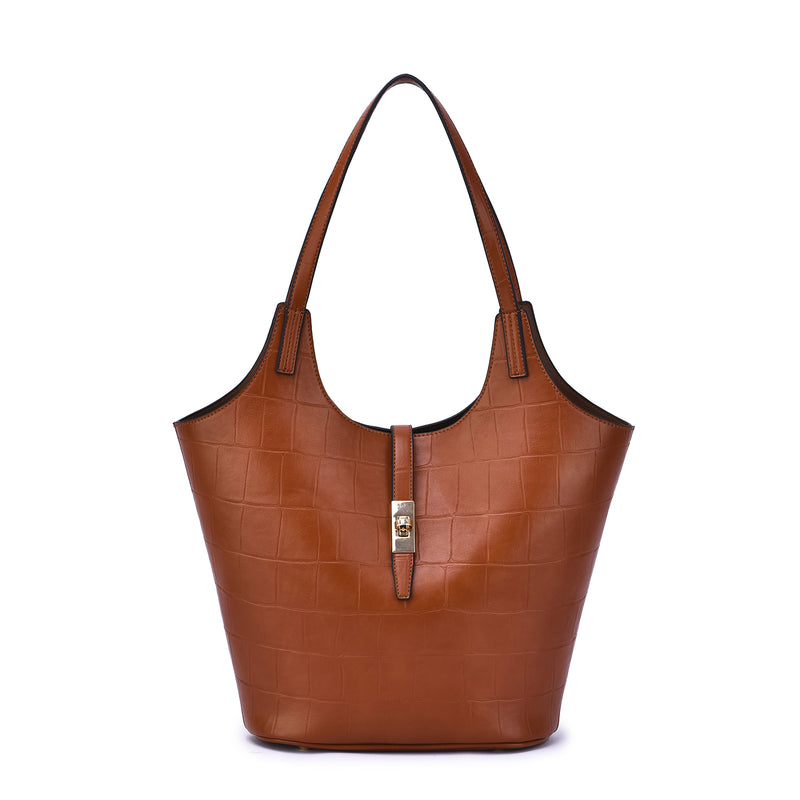 Clio 2-in-1 Croc Embossed Tote