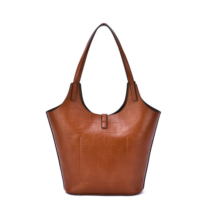 Clio 2-in-1 Croc Embossed Tote