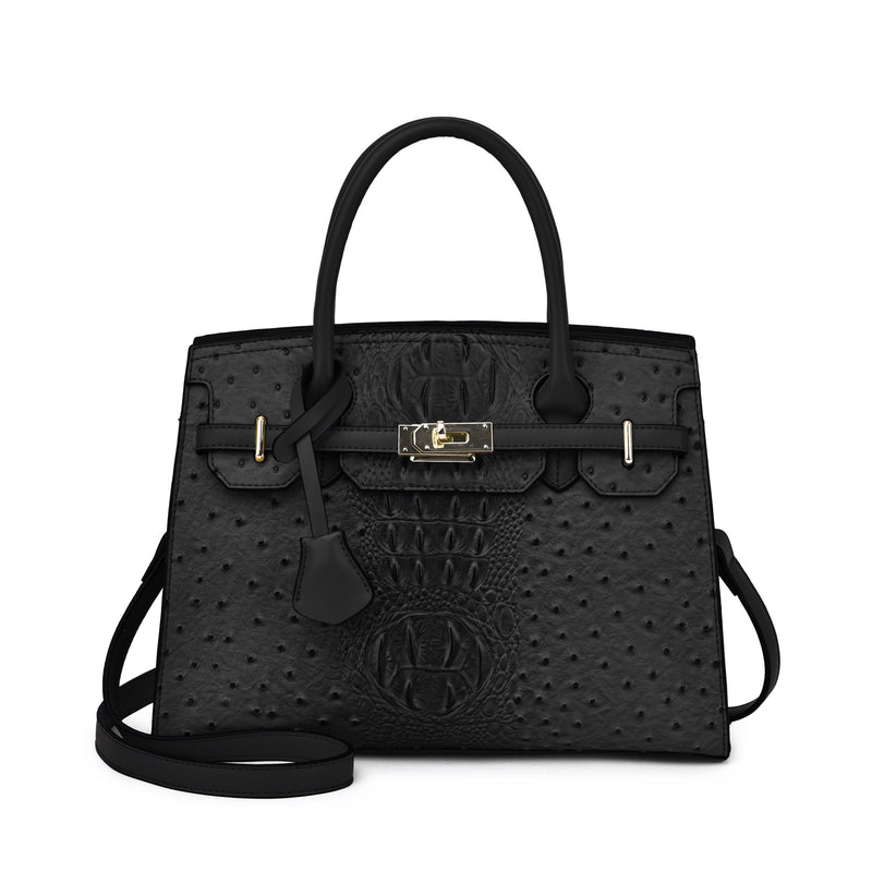 Virginia Ostrich Embossed Satchel