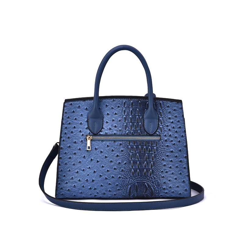 Virginia Ostrich Embossed Satchel