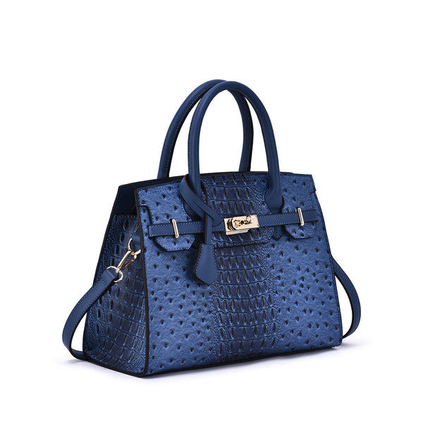 Virginia Ostrich Embossed Satchel