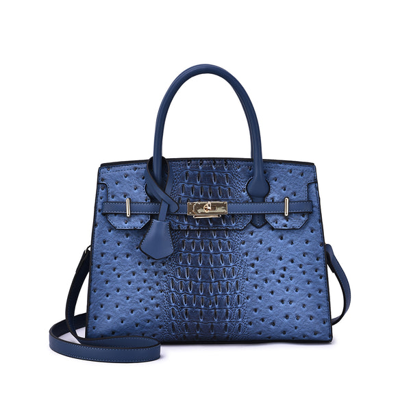 Virginia Ostrich Embossed Satchel