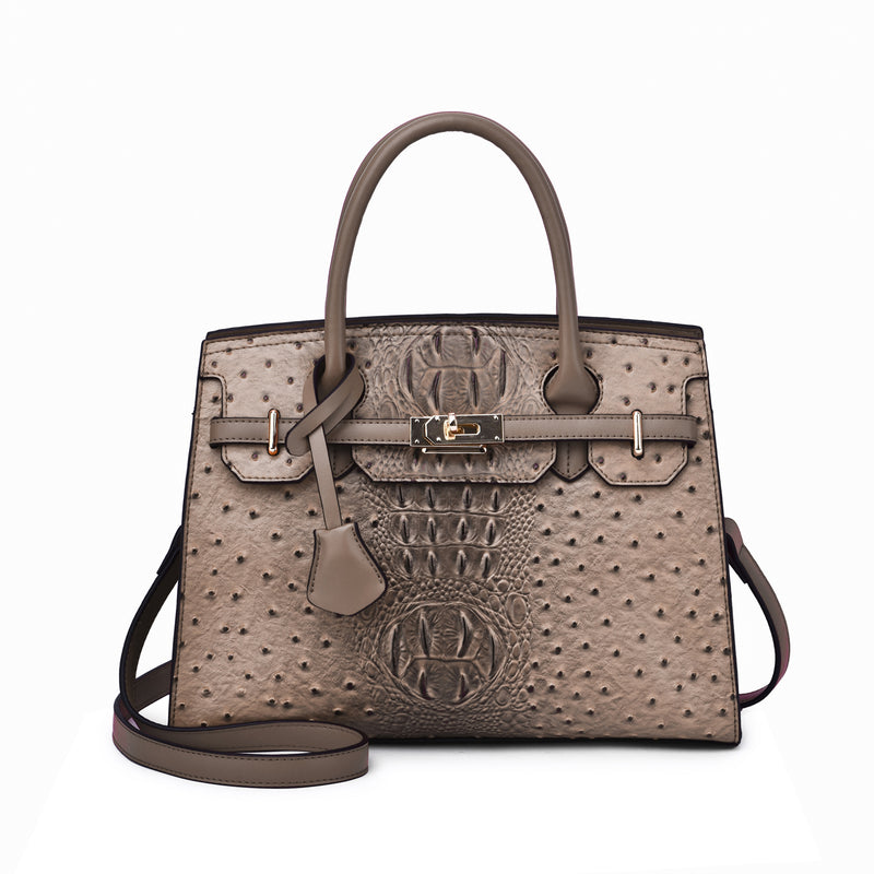 Virginia Ostrich Embossed Satchel