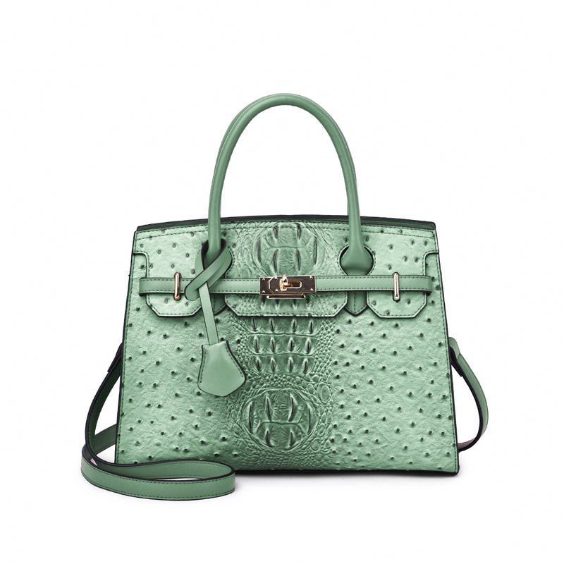 Virginia Ostrich Embossed Satchel