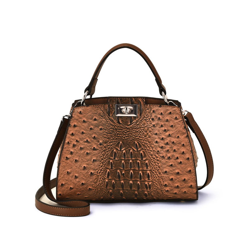 Ozzie Ostrich Embossed Crossbody