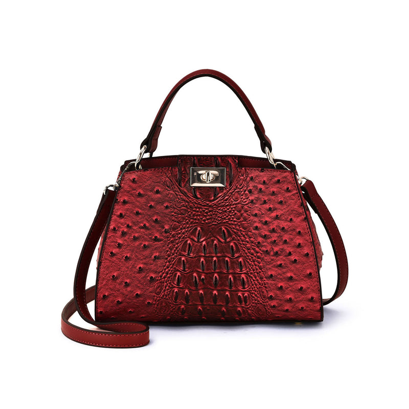 Ozzie Ostrich Embossed Crossbody