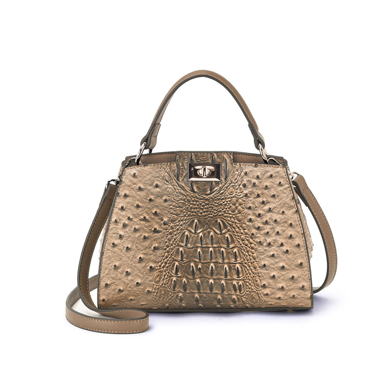 Ozzie Ostrich Embossed Crossbody