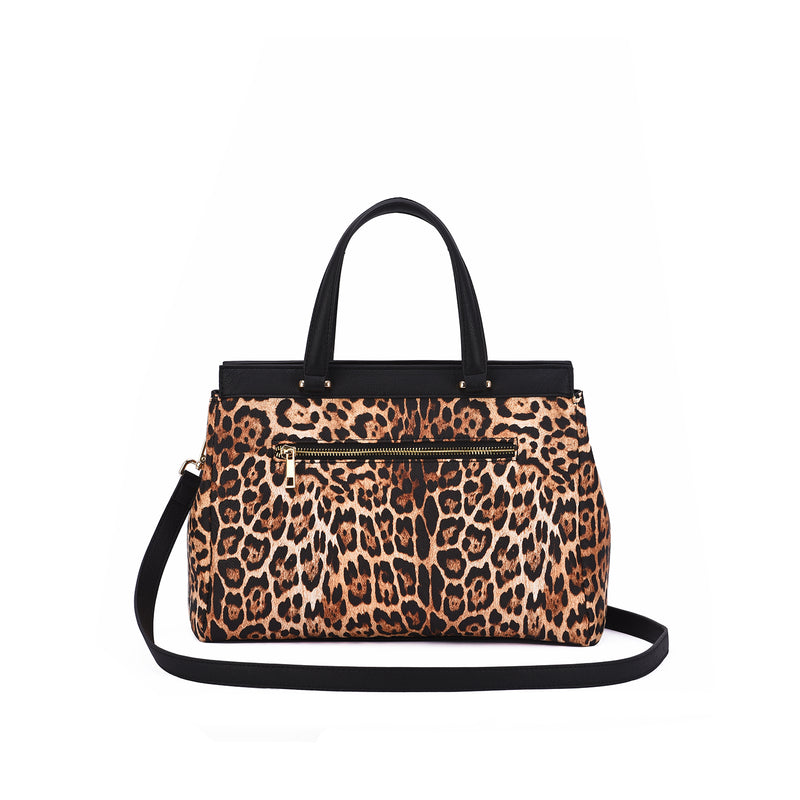 Savanna Leopard Print Satchel Bag