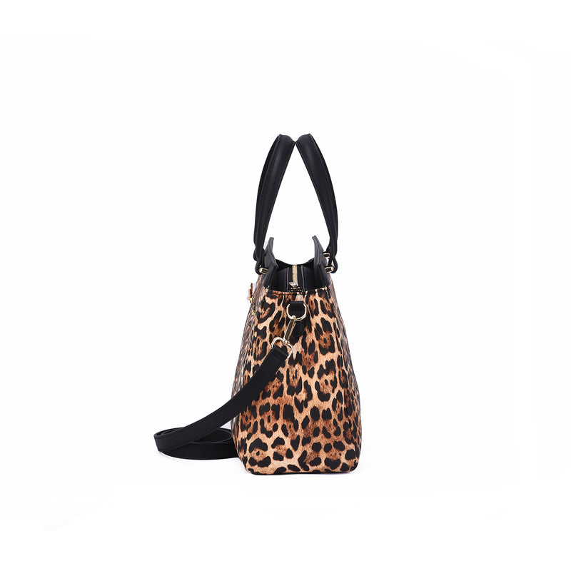 Savanna Leopard Print Satchel Bag