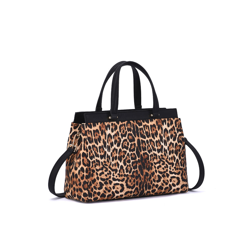 Savanna Leopard Print Satchel Bag