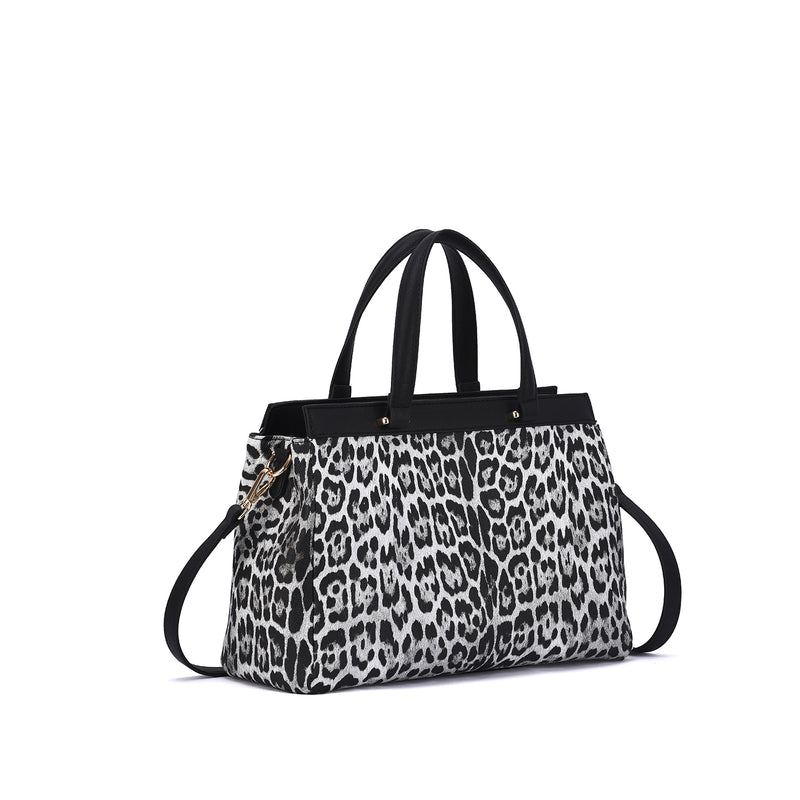 Savanna Leopard Print Satchel Bag