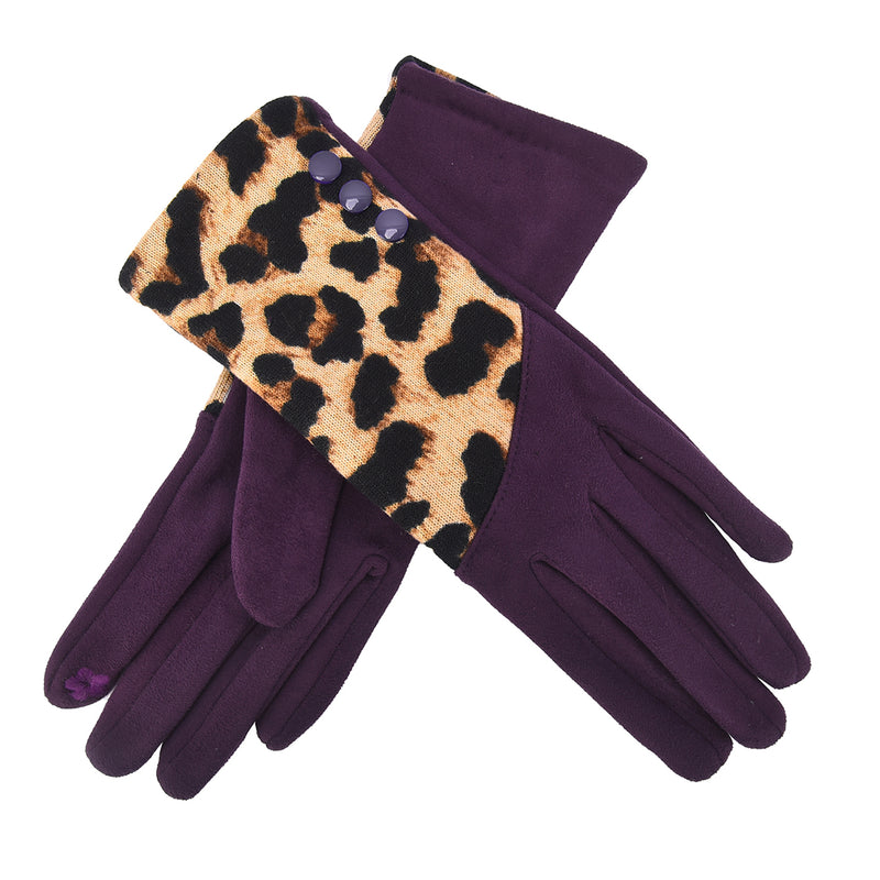 Nya Warm Winter Gloves Featuring Leopard Print