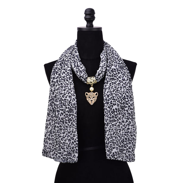 Feline Women's Leopard Pendant Scarf