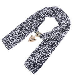 Feline Women's Leopard Pendant Scarf