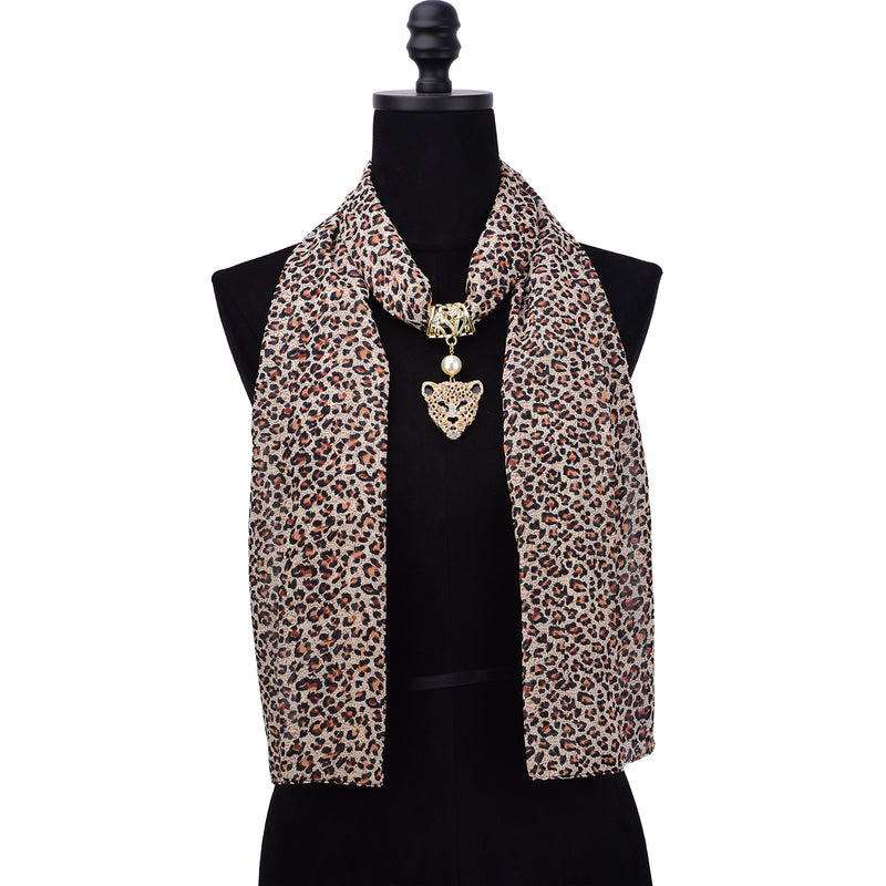 Feline Women's Leopard Pendant Scarf