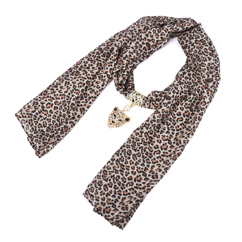 Feline Women's Leopard Pendant Scarf