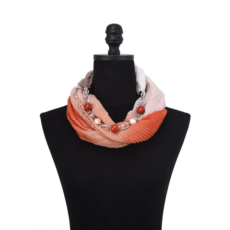 Aurora Gradient Color Infinity Scarf with Necklace